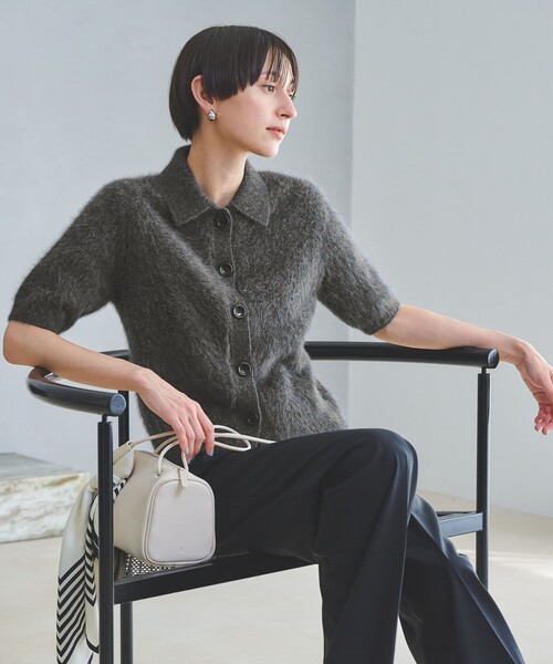 ユナイテッドアローズ ＊ ポロニット フォックスカシミヤ ショートスリーブ ポロニット（ニット