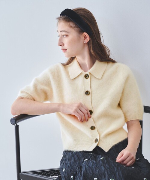 ユナイテッドアローズ ＊ ポロニット フォックスカシミヤ ショートスリーブ ポロニット（ニット