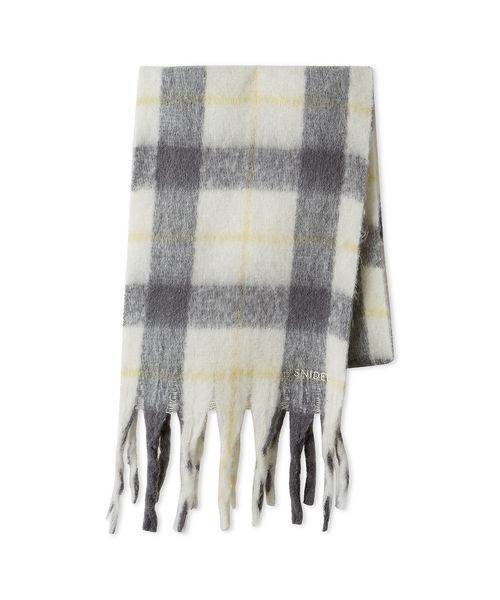 SNIDEL（スナイデル）の「チェックマフラー（ストール/ショール・レディース・ラベンダー/ライトベージュ/ダークブラウン/ライトグレー・F）」の6枚目の写真