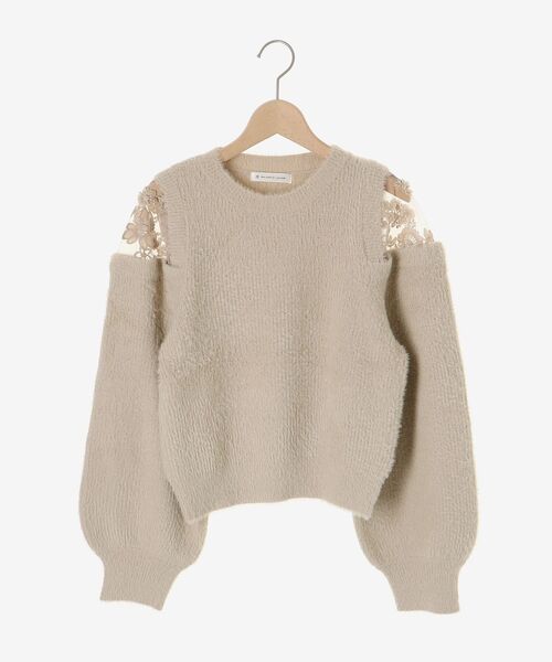 MAJESTIC LEGON（マジェスティックレゴン）の「ショルダーレースシャギーニット（ニット/セーター・レディース・ライトグレー/ベージュ/ピンク/ブルー/アイボリー/ライトピンク・MEDIUM）」の8枚目の写真