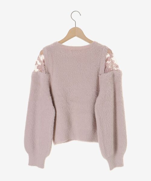 MAJESTIC LEGON（マジェスティックレゴン）の「ショルダーレースシャギーニット（ニット/セーター・レディース・ライトグレー/ベージュ/ピンク/ブルー/アイボリー/ライトピンク・MEDIUM）」の13枚目の写真