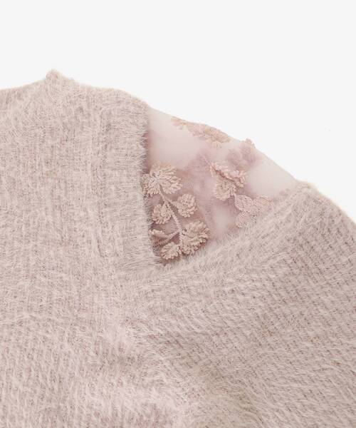 MAJESTIC LEGON（マジェスティックレゴン）の「ショルダーレースシャギーニット（ニット/セーター・レディース・ライトグレー/ベージュ/ピンク/ブルー/アイボリー/ライトピンク・MEDIUM）」の16枚目の写真