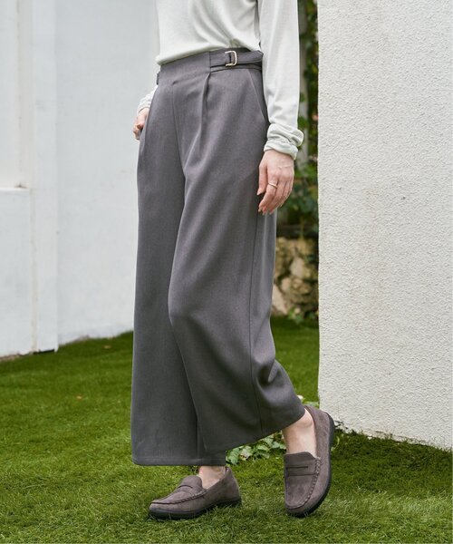 ikka(イッカ)の「ツイルサイドベルトワイドパンツ(その他パンツ・レディース・ブラック/ブルー/スモークグレー/ダークブラウン/ブラウン・M/L/S)」の8枚目の写真