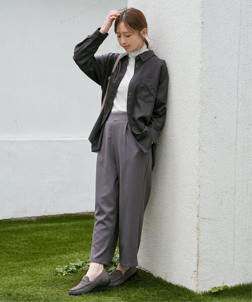 ikka(イッカ)の「ツイルサイドベルトワイドパンツ(その他パンツ・レディース・ブラック/ブルー/スモークグレー/ダークブラウン/ブラウン・M/L/S)」の11枚目の写真