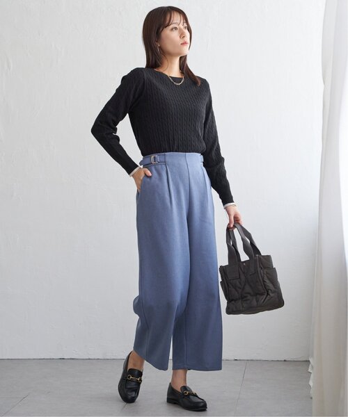 ikka(イッカ)の「ツイルサイドベルトワイドパンツ(その他パンツ・レディース・ブラック/ブルー/スモークグレー/ダークブラウン/ブラウン・M/L/S)」の20枚目の写真