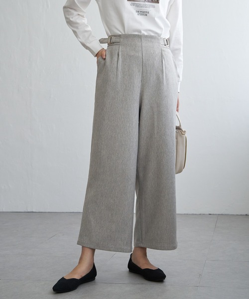ikka(イッカ)の「ツイルサイドベルトワイドパンツ(その他パンツ・レディース・ブラック/ブルー/スモークグレー/ダークブラウン/ブラウン・M/L/S)」の4枚目の写真
