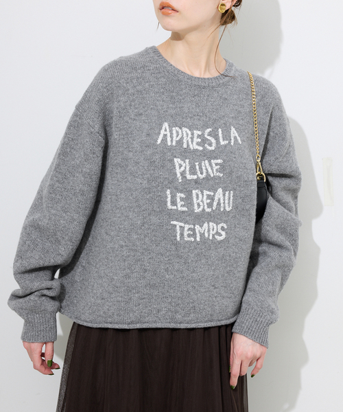 スローブ イエナ（SLOBE IENA）/エンブロイダリーロゴニット エンブロイダリーロゴニット（ニット/セーター）｜SLOBE IENA