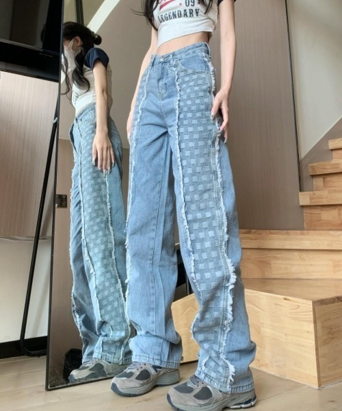 gossip!ロサンゼルス(ゴシップロサンゼルス)の「ミックスパターン デニムパンツ(デニムパンツ・レディース・ブルー・S/M)」の7枚目の写真