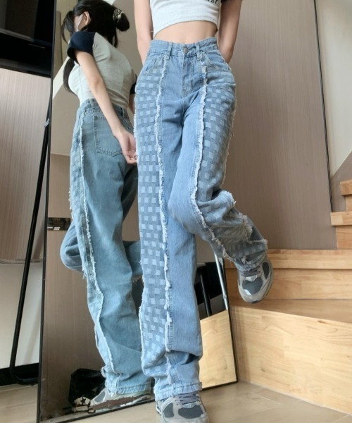 gossip!ロサンゼルス(ゴシップロサンゼルス)の「ミックスパターン デニムパンツ(デニムパンツ・レディース・ブルー・S/M)」の9枚目の写真