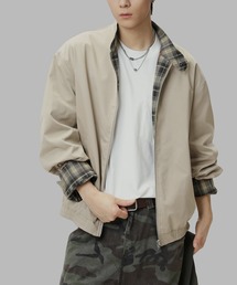TOBEE | 【TOBEE】リラックスフィット スタンドカラー ジップブルゾン/2wayリバーシブル ジャケット チェック&無地(ブルゾン)