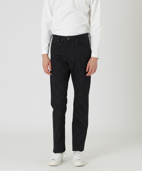 BLACK LABEL CRESTBRIDGE(ブラックレーベル・クレストブリッジ)の「シャドーチェックブラックデニム(デニムパンツ・メンズ・ブラック・S/L/M/XL)」の1枚目の写真