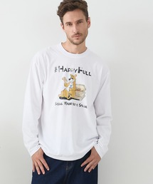 【汗染みの目立ちにくいTシャツ ZEROSTAIN/ゼロステイン】カートゥーン ヴィンテージ風プリント ビッグシルエット ロンT 防汚 UVカット