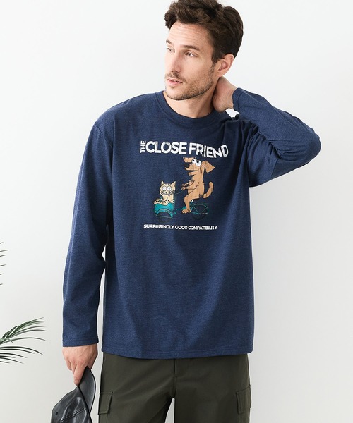 JEANS MATE(ジーンズメイト)の「【汗染みの目立ちにくいTシャツ ZEROSTAIN/ゼロステイン】カートゥーン ヴィンテージ風プリント ビッグシルエット ロンT 防汚 UVカット(Tシャツ/カットソー・メンズ・ホワイト系その他2/ブルー系その他/ブラック系その他2/ベージュ系その他・X-LARGE/MEDIUM/LARGE)」の21枚目の写真