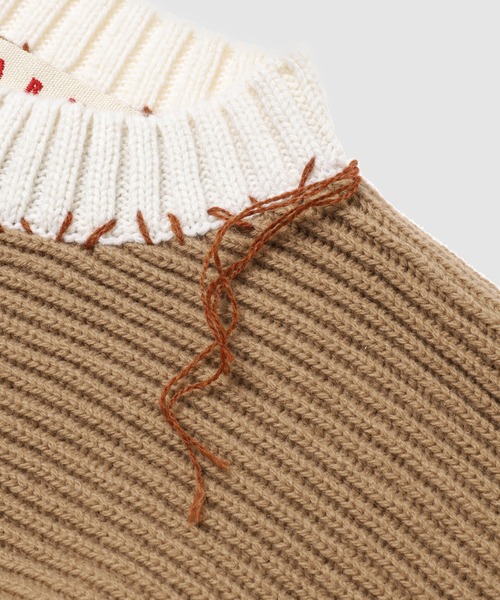 MARNI（マルニ）の「MENDING / クルーネックショートニット（ニット/セーター・レディース・ベージュ系・38(M)）」の2枚目の写真