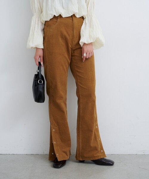 Kastane（カスタネ）の「【3サイズ展開/低身長サイズ/高身長サイズ/セットアップ対応】B コーデュロイパンツ（その他パンツ・レディース・ネイビー/ダークブラウン/キャメル・0/1/2）」の3枚目の写真