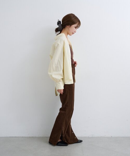 Kastane（カスタネ）の「【3サイズ展開/低身長サイズ/高身長サイズ/セットアップ対応】B コーデュロイパンツ（その他パンツ・レディース・ネイビー/ダークブラウン/キャメル・0/1/2）」の20枚目の写真