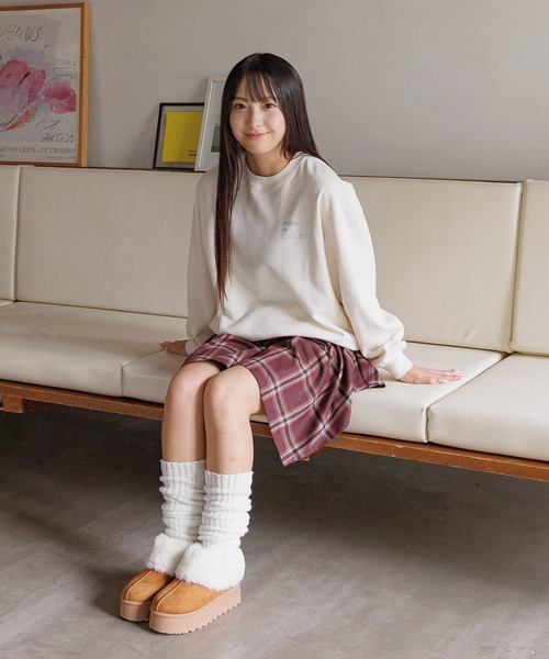 GLOBAL WORK（グローバルワーク）の「厚底ムートンサボ/AND YUA ANY/571611（ブーツ・キッズ・ベージュ/キャメル・MEDIUM/SMALL/LARGE）」の7枚目の写真