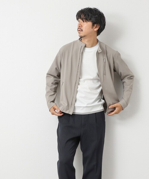 NOLLEY’S（ノーリーズ）の「ハイゲージ スーピマコットン ダブルカラーTee 25AW（Tシャツ/カットソー・メンズ・グレイッシュブルー/ネイビー/ベージュ/ホワイト・S/M/L/XL）」の16枚目の写真