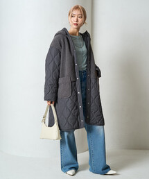 SH_KI ボアロングコート　グレー シャギーロングコート / GRACE CONTINENTAL | GRACE CONTINENTAL