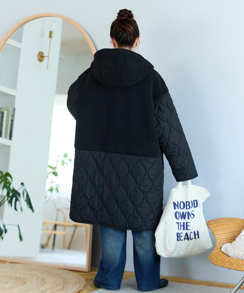 セール】限定展開 ボア×キルティング 切り替え ロングコート（その他