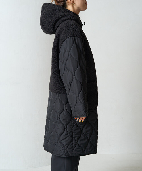 FREAK'S STORE(フリークスストア)の「限定展開 ボア×キルティング 切り替え ロングコート(その他アウター・レディース・グレー/ベージュ/ブラック・フリ-)」の15枚目の写真