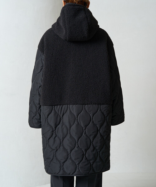 FREAK'S STORE(フリークスストア)の「限定展開 ボア×キルティング 切り替え ロングコート(その他アウター・レディース・グレー/ベージュ/ブラック・フリ-)」の16枚目の写真