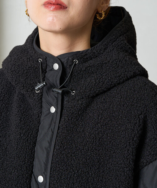 FREAK'S STORE(フリークスストア)の「限定展開 ボア×キルティング 切り替え ロングコート(その他アウター・レディース・グレー/ベージュ/ブラック・フリ-)」の17枚目の写真