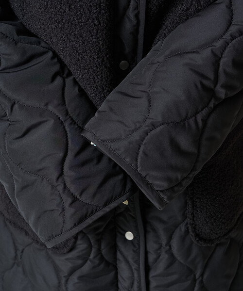 FREAK'S STORE(フリークスストア)の「限定展開 ボア×キルティング 切り替え ロングコート(その他アウター・レディース・グレー/ベージュ/ブラック・フリ-)」の20枚目の写真