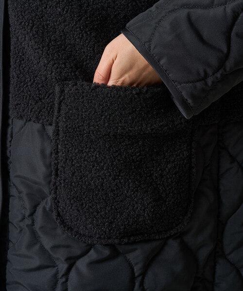 FREAK'S STORE(フリークスストア)の「限定展開 ボア×キルティング 切り替え ロングコート(その他アウター・レディース・グレー/ベージュ/ブラック・フリ-)」の21枚目の写真