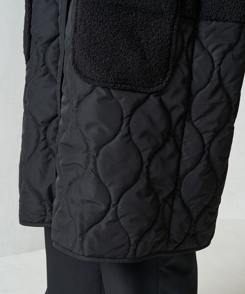 FREAK'S STORE(フリークスストア)の「限定展開 ボア×キルティング 切り替え ロングコート(その他アウター・レディース・グレー/ベージュ/ブラック・フリ-)」の22枚目の写真