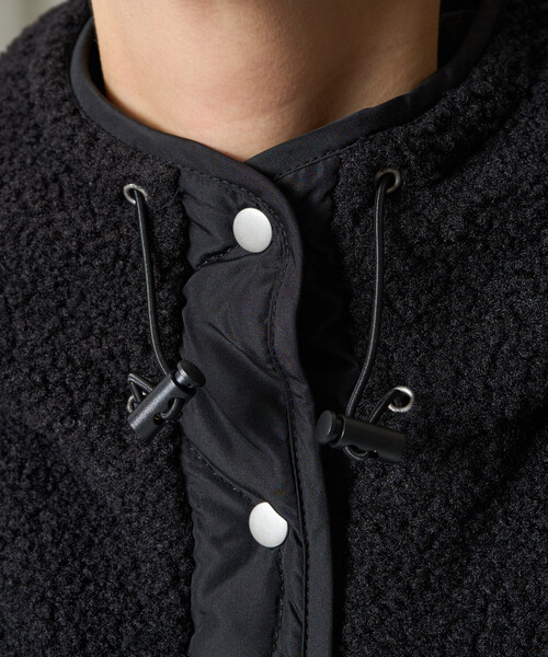 バレンザ キルティング×フリース ボア 切替 ロゴ ラインストーン コート 40 バレンザ キルティング×フリース ボア 切替 ロゴ ラインストーン