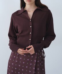 CODE A（コードエー）の「sleek collar knit（カーディガン/ボレロ）」