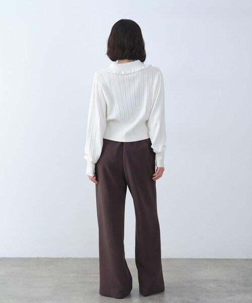 CODE A(コードエー)の「sleek collar knit(カーディガン/ボレロ・レディース・ブラック/ホワイト/ダークブラウン・00)」の13枚目の写真