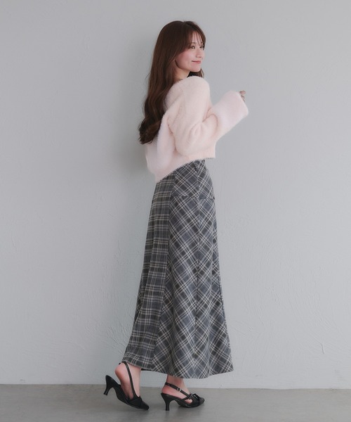 セール】Multi-way velour ribbon check cami onepiece / マルチウェイ