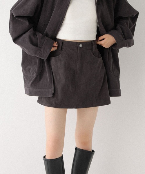 Heather(ヘザー)の「コーデュロイタイトミニスカート 598360(スカート・レディース・ブラウン/ダークグレー・S/M)」の7枚目の写真