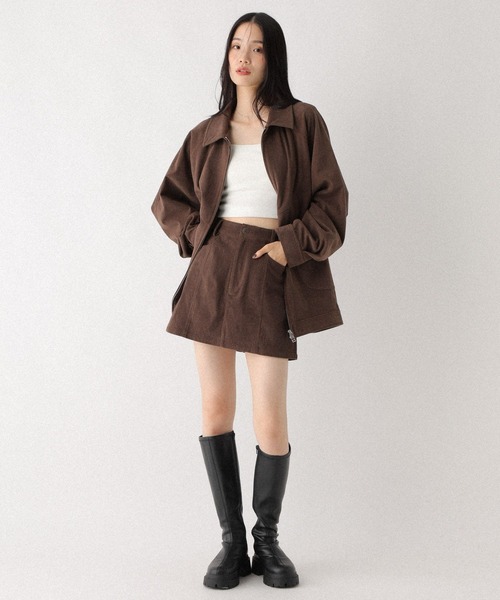 PUTUMAYO コーデュロイ　ジャケット&スカート セール】太コーデュロイ CPOジャケット シェフパンツ セットアップ