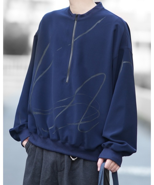 DOOPZ(ドープス)の「Half Zip Paint Sweat - ハーフジップペイントスウェット(スウェット・メンズ・ネイビー/ブラック・LARGE/MEDIUM/SMALL)」の15枚目の写真