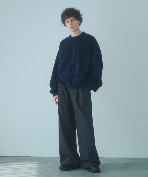 セール】Half Zip Paint Sweat - ハーフジップペイントスウェット