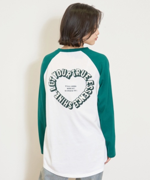 LOVETOXIC（ラブトキシック）の「ハートラグランルーズ長袖Tシャツ（Tシャツ/カットソー・キッズ・ブラック/レッド/グリーン・S:140cm/M:150cm/L:160cm/130cm）」の5枚目の写真