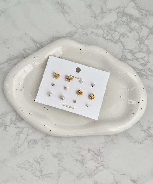 sowang(ソワン)の「リボン/ローズモチーフ6ペアセットピアス(ピアス(両耳用)・レディース・シルバー/ゴールド・FREE)」の7枚目の写真