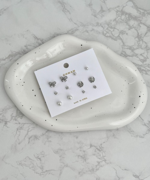 sowang(ソワン)の「リボン/ローズモチーフ6ペアセットピアス(ピアス(両耳用)・レディース・シルバー/ゴールド・FREE)」の3枚目の写真