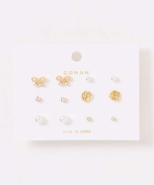 sowang(ソワン)の「リボン/ローズモチーフ6ペアセットピアス(ピアス(両耳用)・レディース・シルバー/ゴールド・FREE)」の13枚目の写真