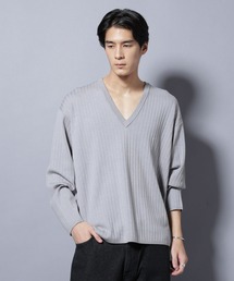 NANO universe | CICA&UVカット リブニットVネック(ニット/セーター)