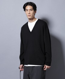 NANO universe | CICA&UVカット リブニットVネック(ニット/セーター)