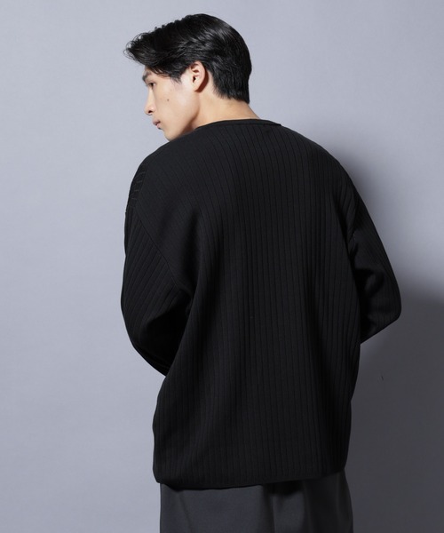 NANO universe（ナノユニバース）の「CICA&UVカット リブニットVネック（ニット/セーター・メンズ・グレー/ブラック/ブラウン・L/M）」の20枚目の写真