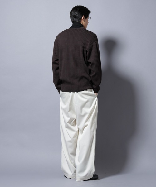 NANO universe（ナノユニバース）の「CICA&UVカット リブニットVネック（ニット/セーター・メンズ・グレー/ブラック/ブラウン・L/M）」の17枚目の写真