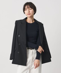 シルク リブ クルーネック ニット