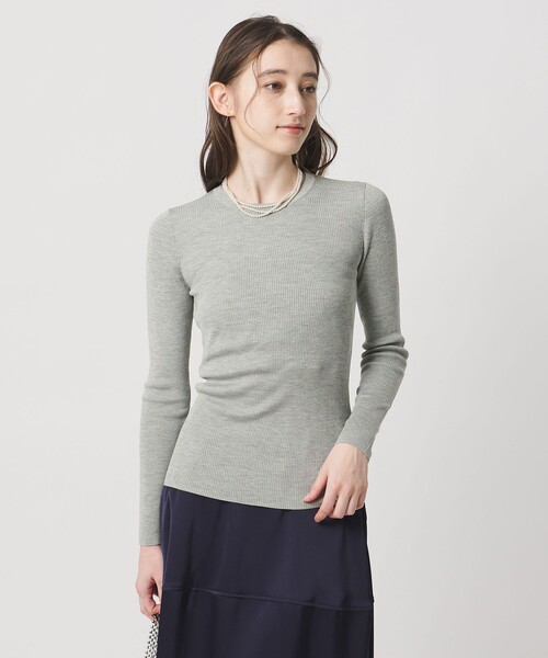 ユナイテッドアローズ シルク100%リブタートルネック セーター シルク