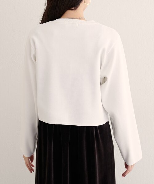 natural couture（ナチュラルクチュール）の「クロップド丈リブカラーカーディガン（カーディガン/ボレロ・レディース・ピンク/ボルドー/オフホワイト/グレー・FREE）」の15枚目の写真