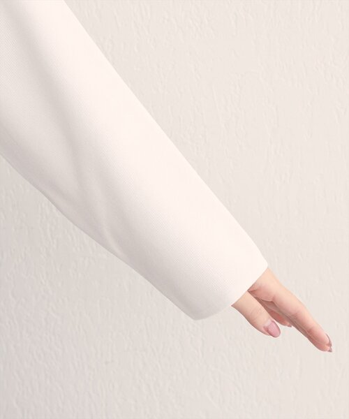 natural couture（ナチュラルクチュール）の「クロップド丈リブカラーカーディガン（カーディガン/ボレロ・レディース・ピンク/ボルドー/オフホワイト/グレー・FREE）」の14枚目の写真